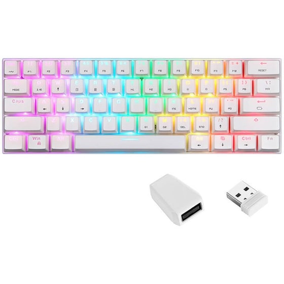 Motospeed Sk62 Μηχανικό Gaming Ασύρματο Πληκτρολόγιο RGB Λευκό/Κόκκινο (US) image 4