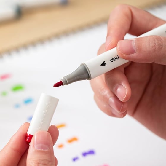 Μαρκαδόροι&nbsp;Σχεδίου&nbsp;Deli&nbsp;Διπλή&nbsp;Μύτη&nbsp;Colorun&nbsp;(36 Τεμάχια) image 4