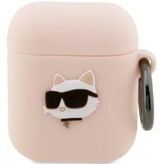 Θήκη Bluetooth Karl Lagerfeld Choupette Head 3D για Apple AirPods 2nd Gen / 1st Gen - Ροζ image 0