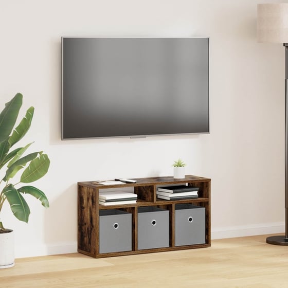 Έπιπλο Τηλεόρασης VidaXL με Συρτάρι 72 x 22,5 x 38 cm - Καπνιστή Δρυς image 2