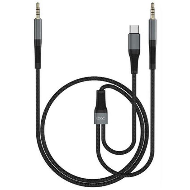 XO Καλώδιο Ήχου Xo NB-178B 3.5mm Jack σε 3.5mm Jack/ USB-C 1m - Μαύρο