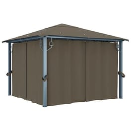 Κιόσκι Vidaxl Αλουμίνιο με Κουρτίνα 300x300cm - Taupe