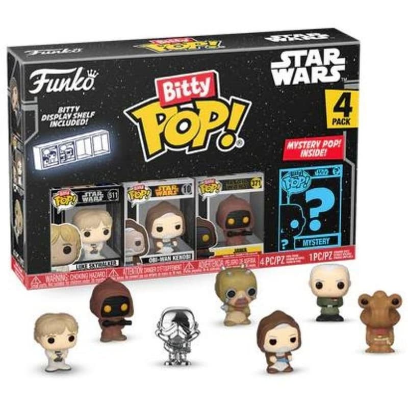 Funko Bitty Pop! Star Wars - Luke Skywalker, Obi-wan Kenobi, Jawa And Chase Mystery 4-pack
