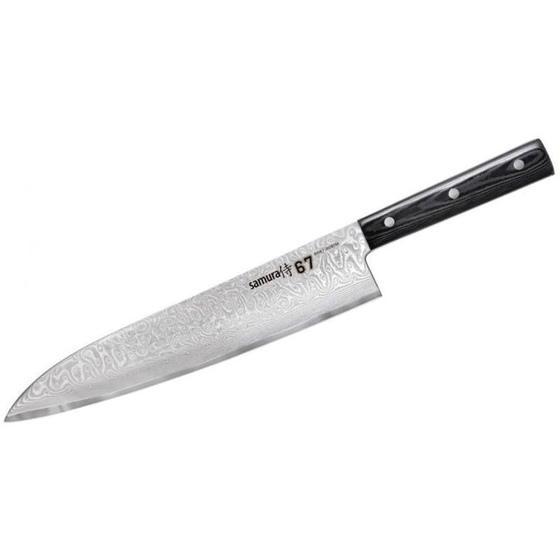 SAMURA Μαχαίρι Chef Samura Damascus 67 από Ανοξείδωτο Ατσάλι 24 cm - Μαύρο