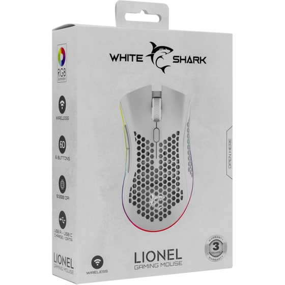 White Shark Lionel Gaming Ασύρματο Ποντίκι - Λευκό image 6