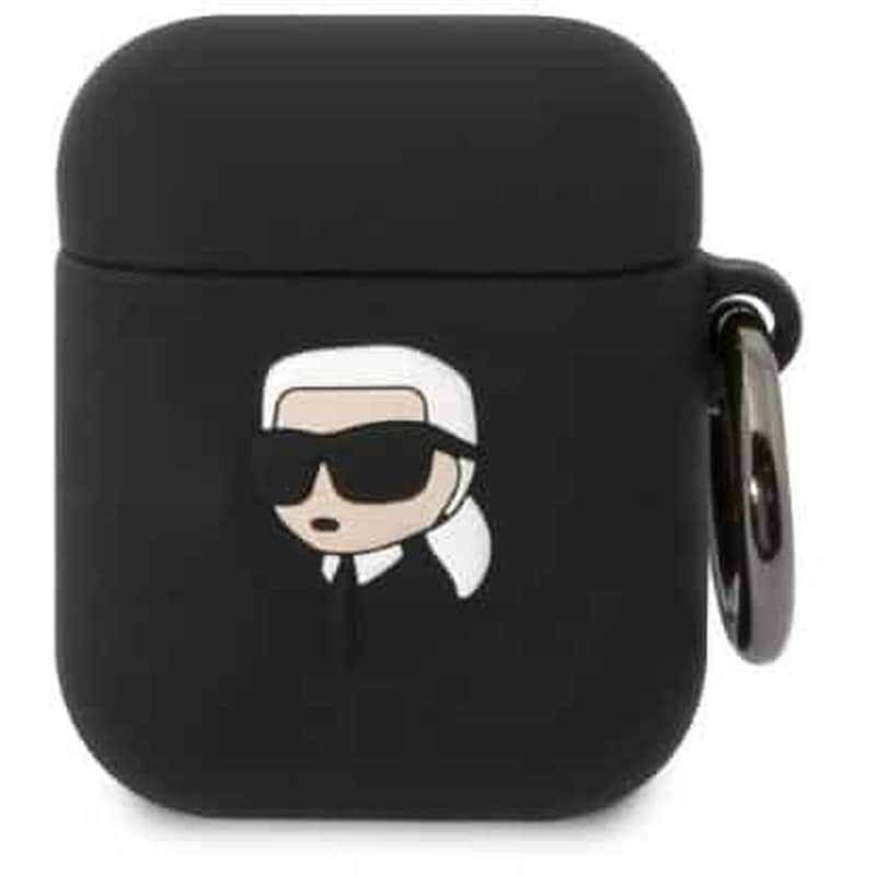 Θήκη Ακουστικών Karl Lagerfeld Head 3d Silicone Case για Apple AirPods 1/2 - Μαύρο