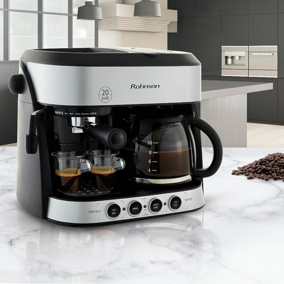ROHNSON R-974 1850W 20bar Πολυκαφετιέρα 2 σε 1 image 3