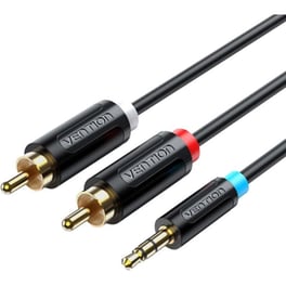 VENTION Καλώδιο Ήχου BCLBG 1x 3.5mm Jack Male σε 2x RCA Male 1.50 m Μαύρο