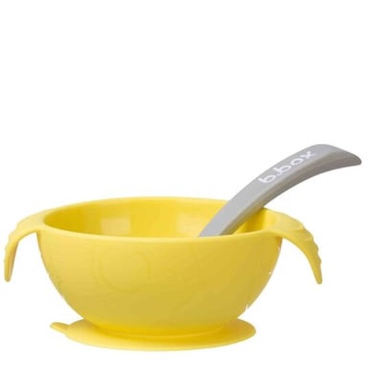 Bbox Μπολ Σιλικόνις Με Βεντούζα Και Κουτάλι -silicone First Feeding Set Yellow image 0