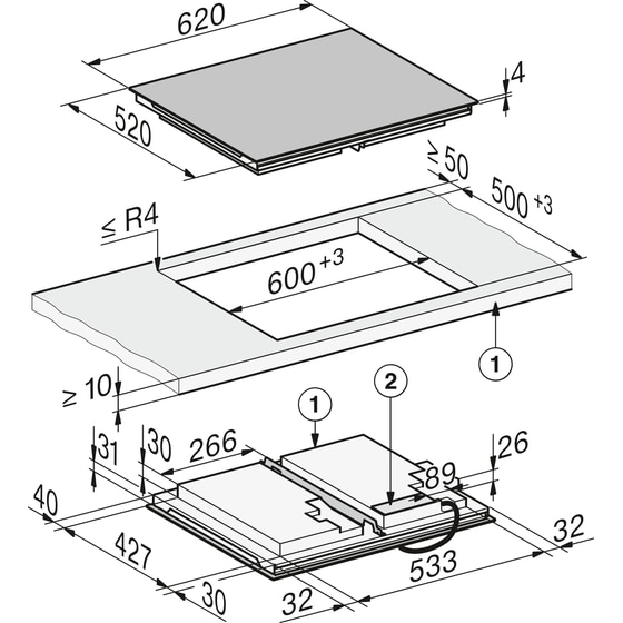 MIELE KM8765 FL 62 cm Μαύρο Εστία Επαγωγική Αυτόνομη image 5