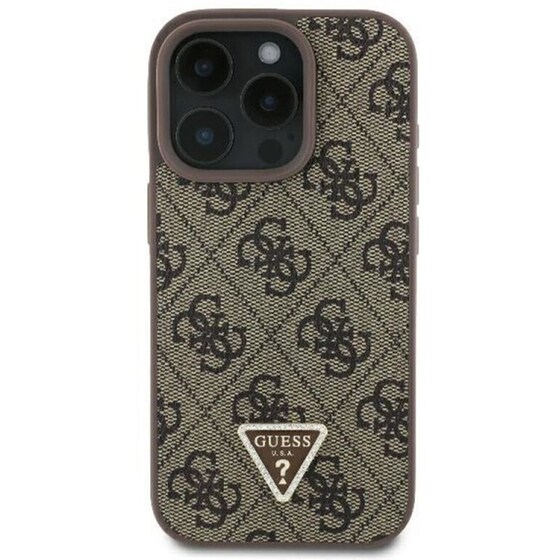 Θήκη Apple iPhone 16 Pro Guess 4g Triangle Strass - Καφέ image 3