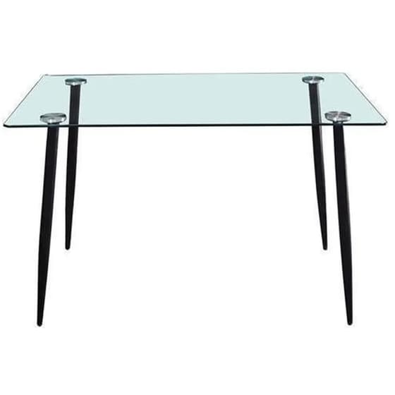 Τραπέζι Esmarket Monarch Διάφανο 120x70x75cm - Μαύρο image 0