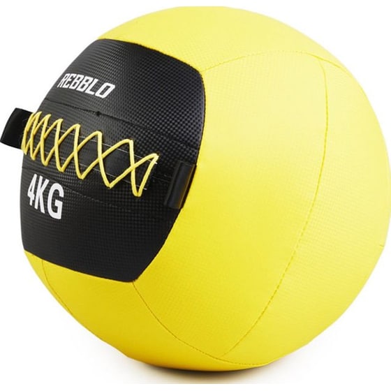 Μπάλα Wall Rebblo Κατάλληλη για Ενδυνάμωση 4 kg 32 cm από Πλαστικό και Δέρμα - Κίτρινο image 1