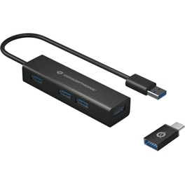 Conceptronic HUBBIES06B USB Hub 4-Port USB 3.0 συμβατό με USB-A & USB-C