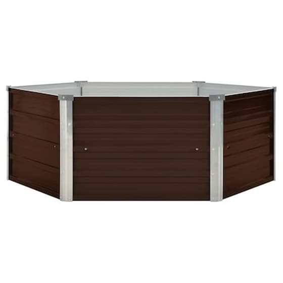 Vidaxl Ζαρντινιέρα Ψηλή Καφέ 129 X 129 X 46 Εκ. Γαλβανισμένος Χάλυβας image 2