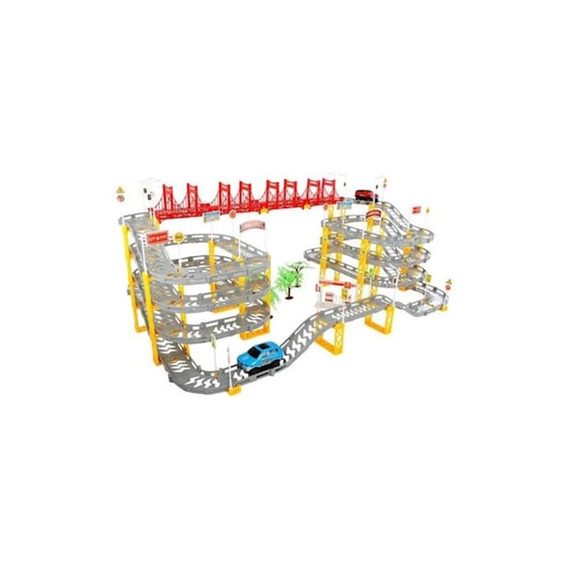 Παιδικό Παιχνίδι Γίγα Πίστα Αυτοκινητόδρομος 8 Μέτρων Με 4 Ορόφους Και 2 Αυτοκινητάκια, 83x50x33cm