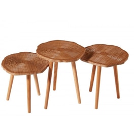 Σετ Τραπεζιών Σαλονιού 24Mall Bella από MDF/Ξύλο 40x47x40 cm 3 Τμχ - Καρυδί