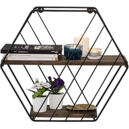 Ραφιέρα 24mall Gladiolo από Μέταλλο/Ξύλο 44x15x40 cm - Ανθρακί/Μαύρο