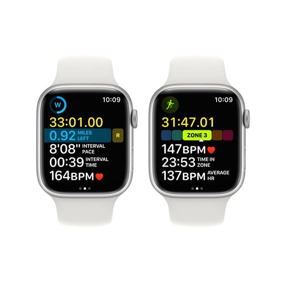 Apple Watch Series 8 GPS 41mm - Silver Aluminium Case with White Sport Band - Regular image 6