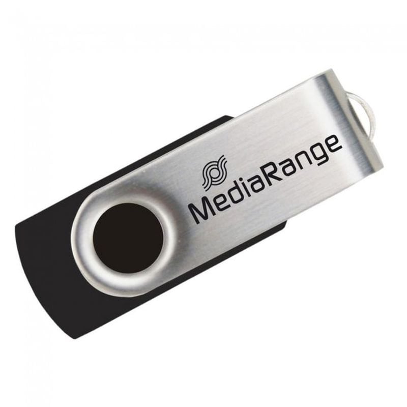 MediaRange 128GB USB 2.0 Stick Μαύρο/Ασημί