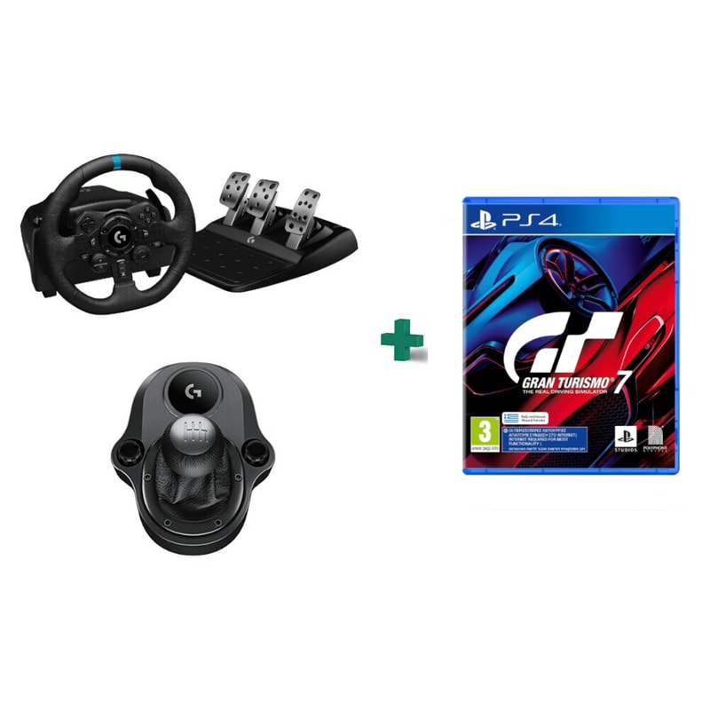 LOGITECH Logitech G923 - Τιμονιέρα - Μοχλός ταχυτήτων για G29/G920 Gran Turismo 7 Standard Edition Playstation 4