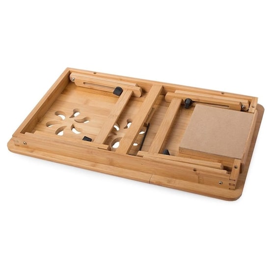 Ξύλινο Πτυσσόμενο Τραπεζάκι Laptop Από Bamboo Με Ρυθμιζόμενο Ύψος, 50x30 Cm image 2