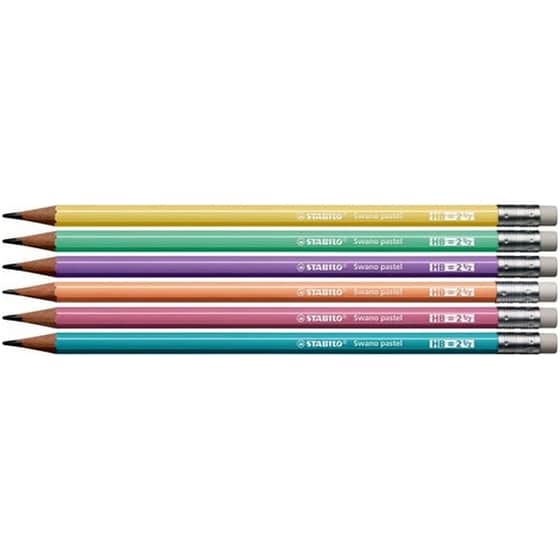Μολύβια Stabilo Pastel με Γόμα HB (6 Τεμάχια) image 1