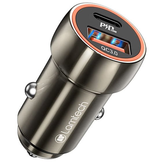 Φορτιστής Αυτοκινήτου Lamtech LAM112662 USB‑A, USB‑C 20 W - Γκρι image 0