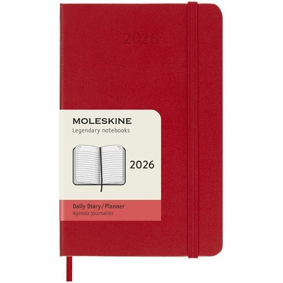 Ημερολόγιο Ημερήσιο Moleskine 2026 12Μ Pocket Scarlet Red Hard image 0