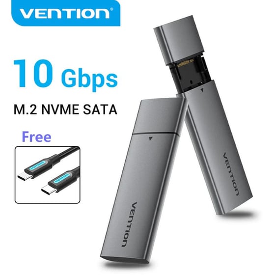 Θήκη M.2 NVMe SSD Vention USB 3.1 Gen 2 Type-C Αλουμινίου - Γκρι image 1