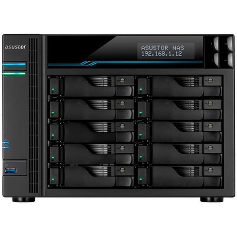 ASUSTOR Asustor Lockerstor 10 (AS6510T) NAS Tower σκληρού δίσκου 10 θέσεων για SSD HDD με σύνδεση USB