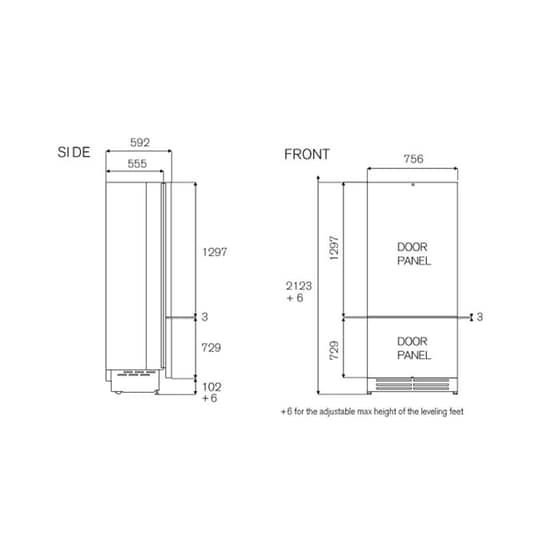 BERTAZZONI RBM75S5FPNSXPRO 449 Lt Inox Εντοιχιζόμενος Ψυγειοκαταψύκτης image 16