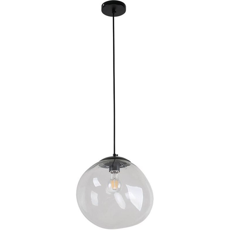 Φωτιστικό Οροφής Μονόφωτο Homelighting Ronda από Μέταλλο/Γυαλί 30x30x200 cm - Διάφανο/Μαύρο