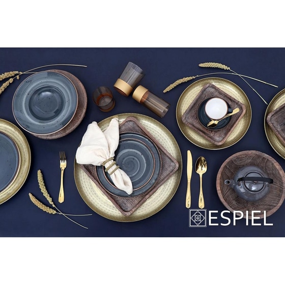 Δίσκος Διακόσμησης Espiel Lak312k2 από Αλουμίνιο Φ29.5x2 cm - Χρυσός image 3