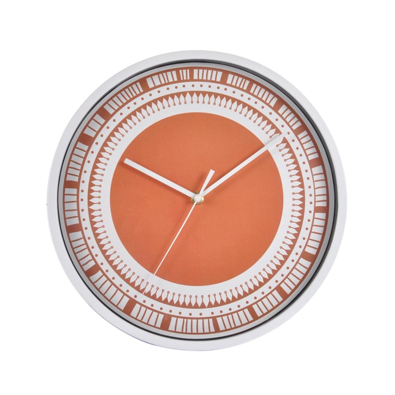 SPITISHOP Αναλογικό Ρολόι Spitishop Τοίχου Φ30 cm - Πορτοκαλί/Λευκό