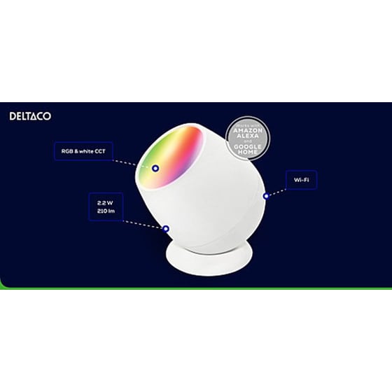 Έξυπνο Φωτιστικό Deltaco SH-LA01 Dimmable - Ρυθμιζόμενο Λευκό/RGB image 10