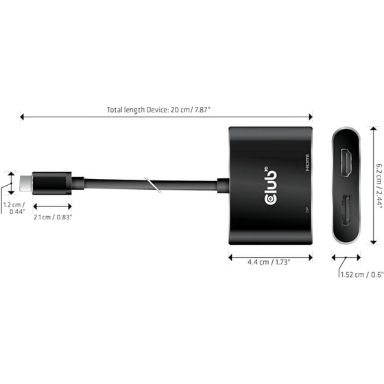 Docking Station Club3D CSV-1552 2-Port USB 3.2 συμβατό με USB-C image 4