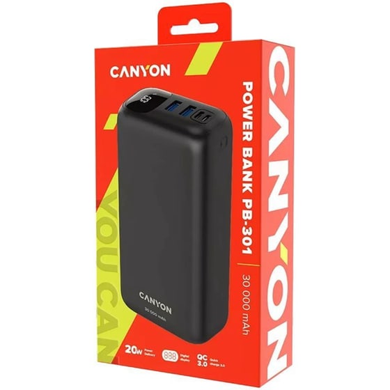 Powerbank Canyon 30.000 mAh - Μαύρο image 3