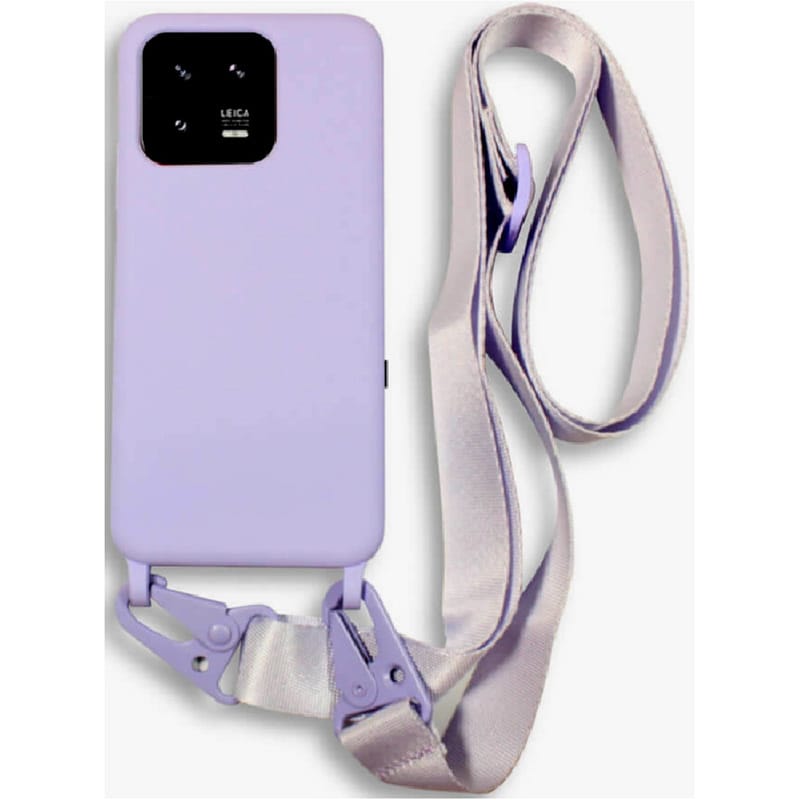 Θήκη Xiaomi 13 Pro - Bodycell Θήκη Σιλικόνης με Λουράκι Λαιμού - Violet φωτογραφία