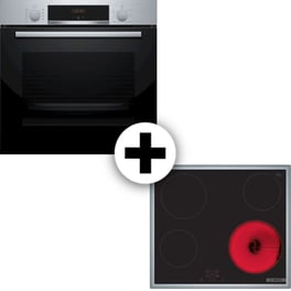 BOSCH PKE645BA2E & HBA514BS3 71 Lt Μαύρο Εντοιχιζόμενος Σετ Φούρνος και Εστία