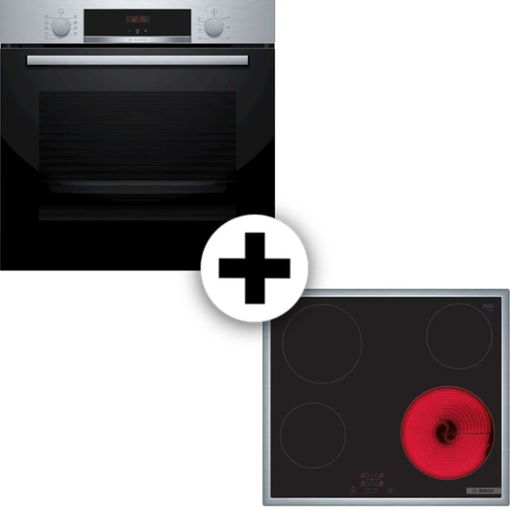 BOSCH PKE645BA2E & HBA514BS3 71 Lt Μαύρο Εντοιχιζόμενος Σετ Φούρνος και Εστία image 0