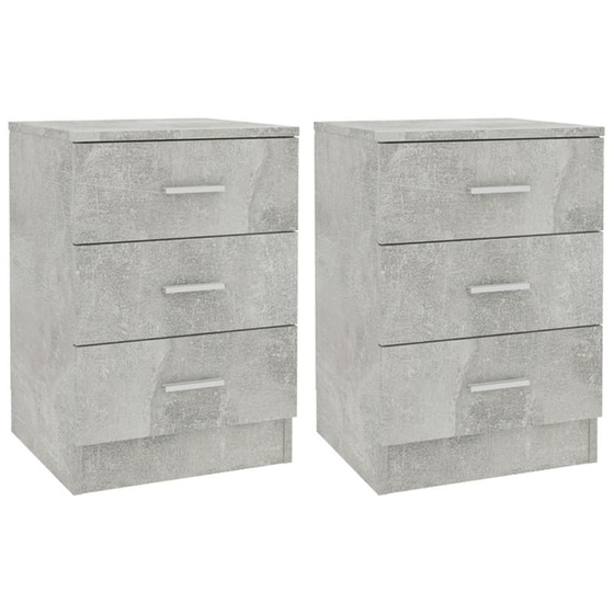 Κομοδίνο Vidaxl Από Μοριοσανίδα 2τμχ 38x35x56 cm - Γκρι Σκυροδέματος image 0