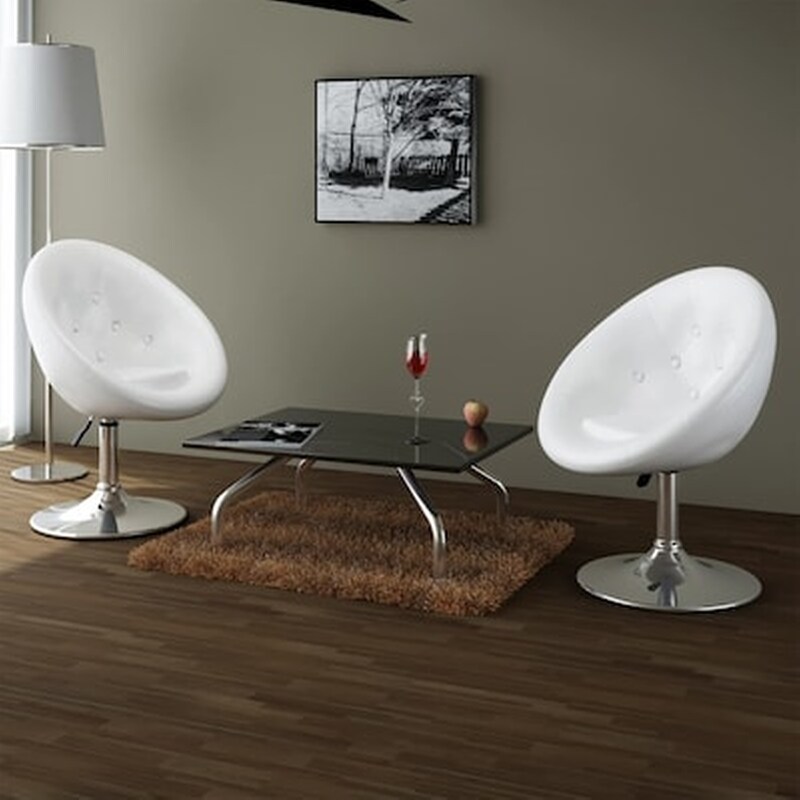 Σκαμπό Μπαρ Vidaxl Από Συνθετικό Δέρμα 2 Τμχ - Λευκό