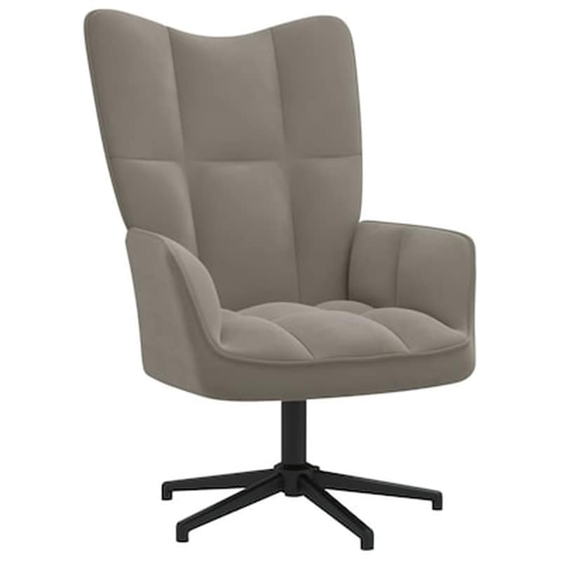 Πολυθρόνα Relax VidaXL από Βελούδο - Ανοιχτό Γκρι VIDAXL