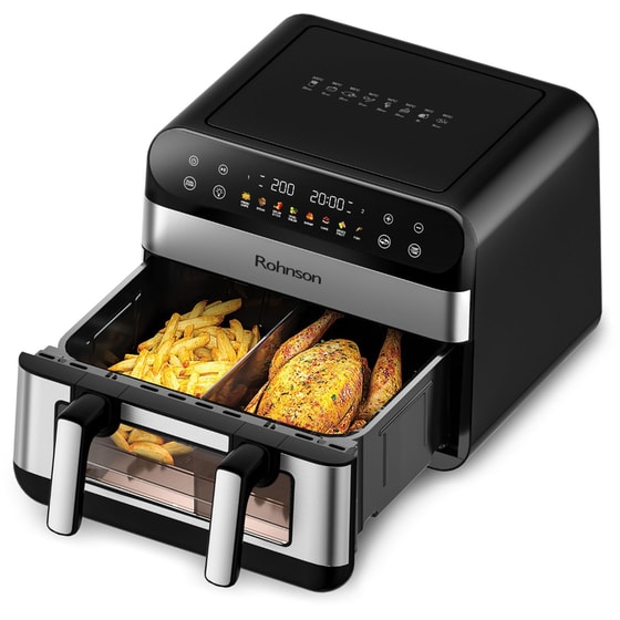 ROHNSON R-2894 με Αποσπώμενο Κάδο 10.4 L Inox Φριτέζα Αέρος image 4