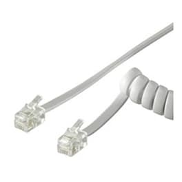 Καλώδιο OEM Spiral Ασπρο Για Τηλεφωνα 2xRJ10(4p4c) 2m