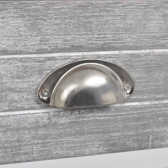 Κομοδίνο Vidaxl Από Ξύλο Παυλώνιας 38x28x45 cm - Γκρι Λευκό image 5