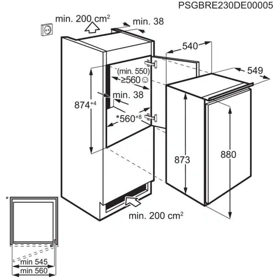 ELECTROLUX LFB2AE88S1 382 Lt Εντοιχιζόμενo Μονόπορτο Ψυγείο image 2
