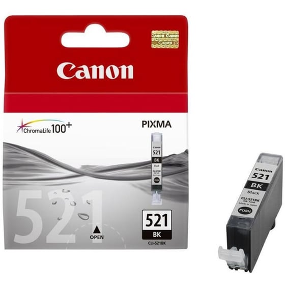 Canon Cli-521BK Black Μελάνι Εκτυπωτή (Blister Pack) 2933B001 image 0