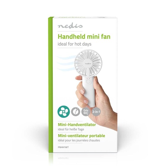 NEDIS HANDHELD FNHH1WT Mini Φορητός Ανεμιστήρας 0.9W 6cm image 6